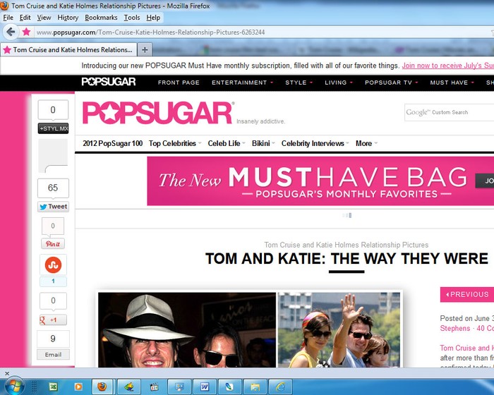 Trang Popsugar cập nhật những hình ảnh của gia đình Tom và Katie